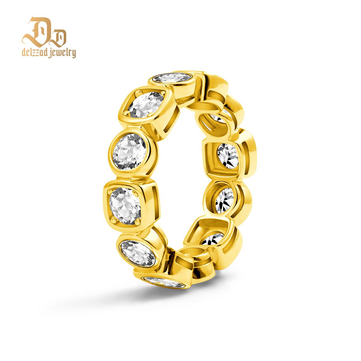 Delzzad S925 6ct Round D Color VVS Synthetic Moissanite Luxury Hip Hop Ring For Men Women