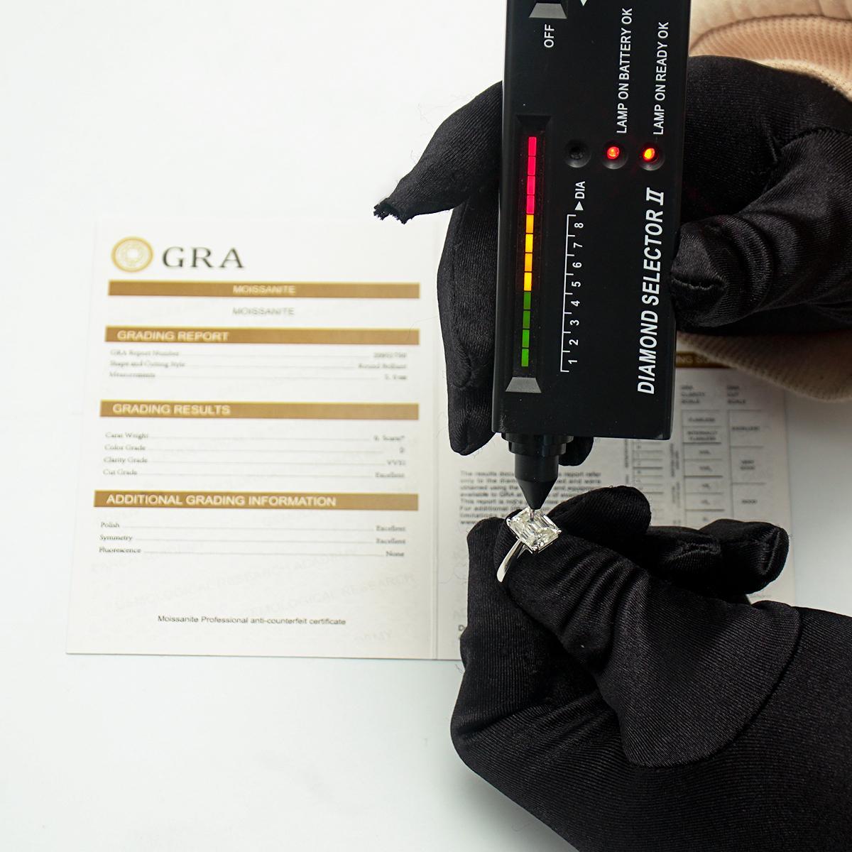 Delzzad 4ct Solitaire Prong Ring Octagon Synthetic Moissanite S925 Ring Band Jewelry Perfect Engagement Anniversary Gift for Men Women Wedding Set