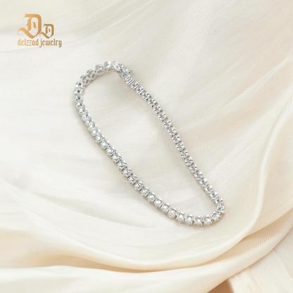2mm VVS D Color S925 Sterling Silver Synthetic Moissanite Tennis Bracelet