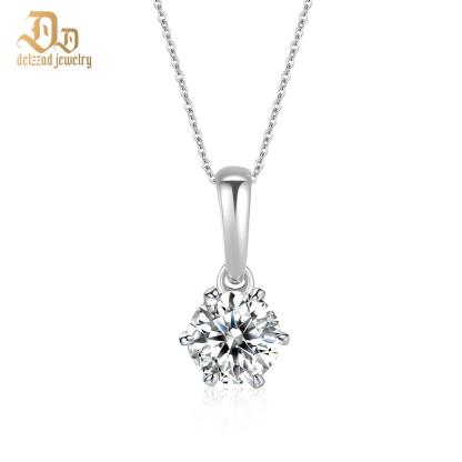 Delzzad S925 Synthetic Moissanite Diverse Sparkling Charm Necklace Pendant Valentine's Day Lover Gifts for Women