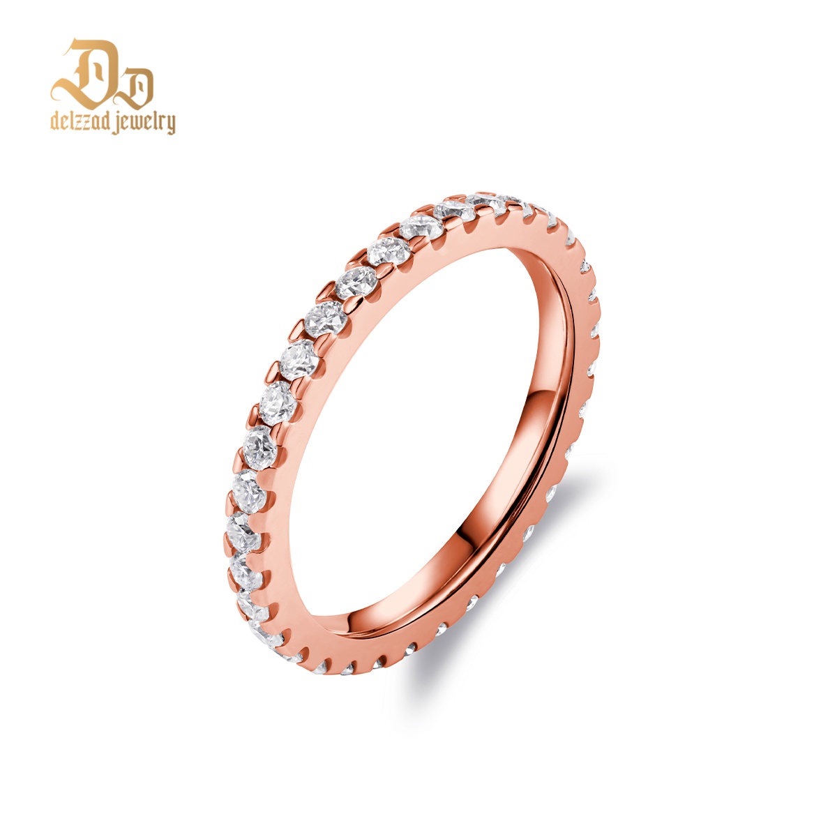 Eternity Ring Engagement Wedding Anniversary Band Ring VVS D Color Synthetic Moissanite & S925