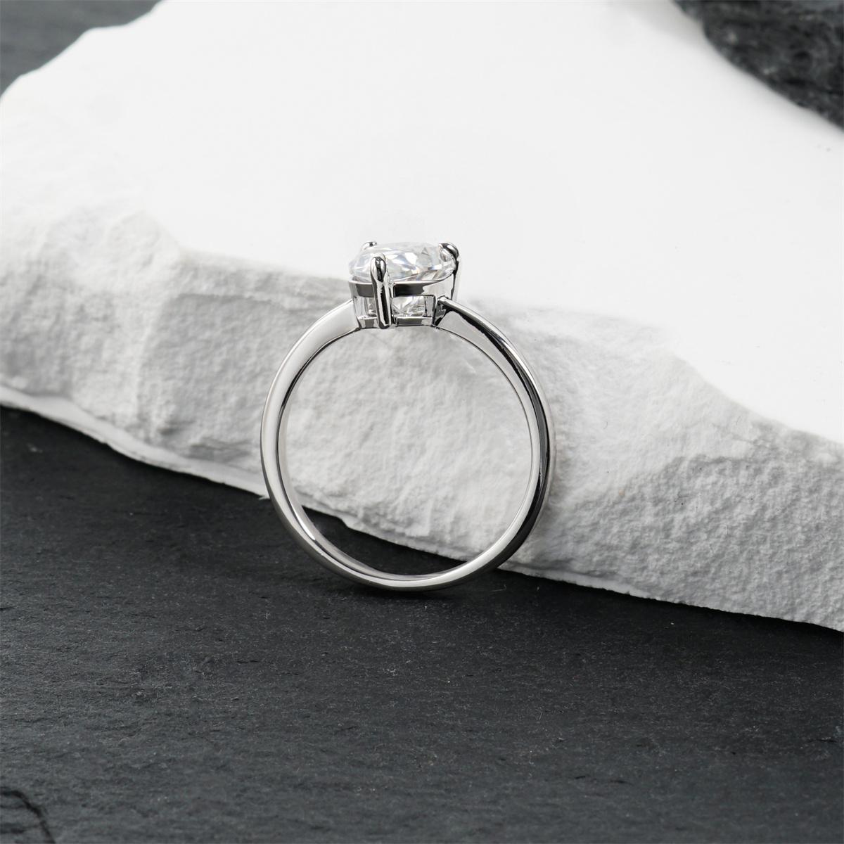 1.8ct Serene Tear Ring Classic Solitaire Pear Cut Prong Engagement Ring VVS Synthetic Moissanite Ring Jewelry Copper Band
