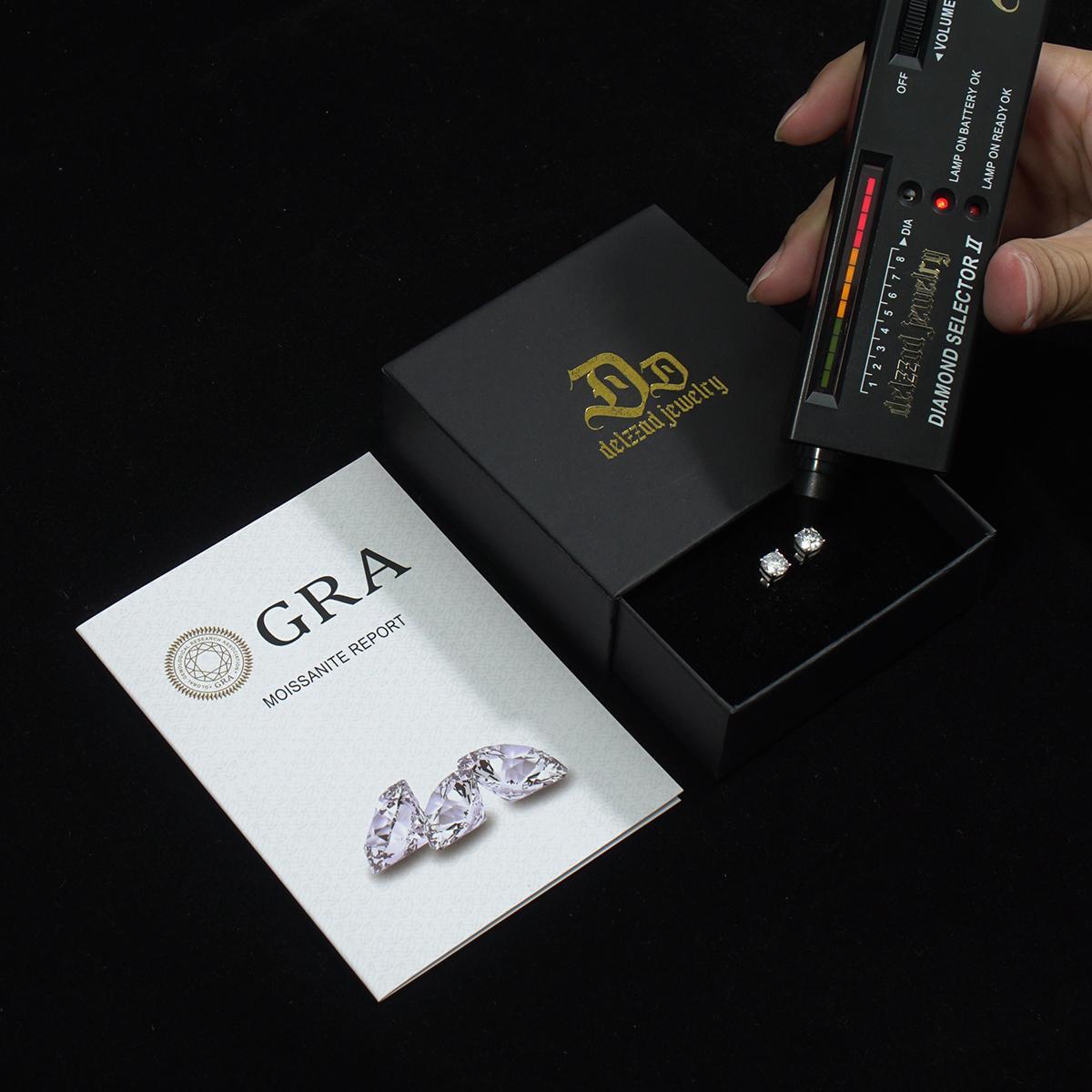 Delzzad S925 Cushion Cut Synthetic Moissanite Prong Solitaire Stud Earrings Lover St Valentine's Day Gifts for Men Women