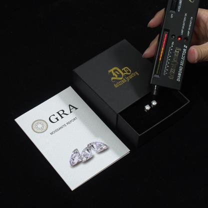 Delzzad S925 Cushion Cut Synthetic Moissanite Prong Solitaire Stud Earrings Lover St Valentine's Day Gifts for Men Women