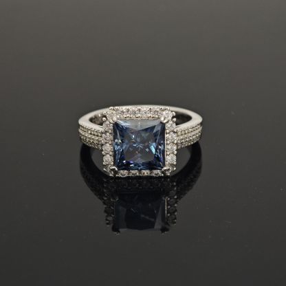 3ct S925 Princess Synthetic Moissanite Halo Ring