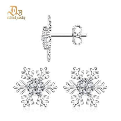 Ice-Out Snowflake Stud Earrings Synthetic Moissanite Earrings Jewelry S925 Frozen Snow Winter Earrings
