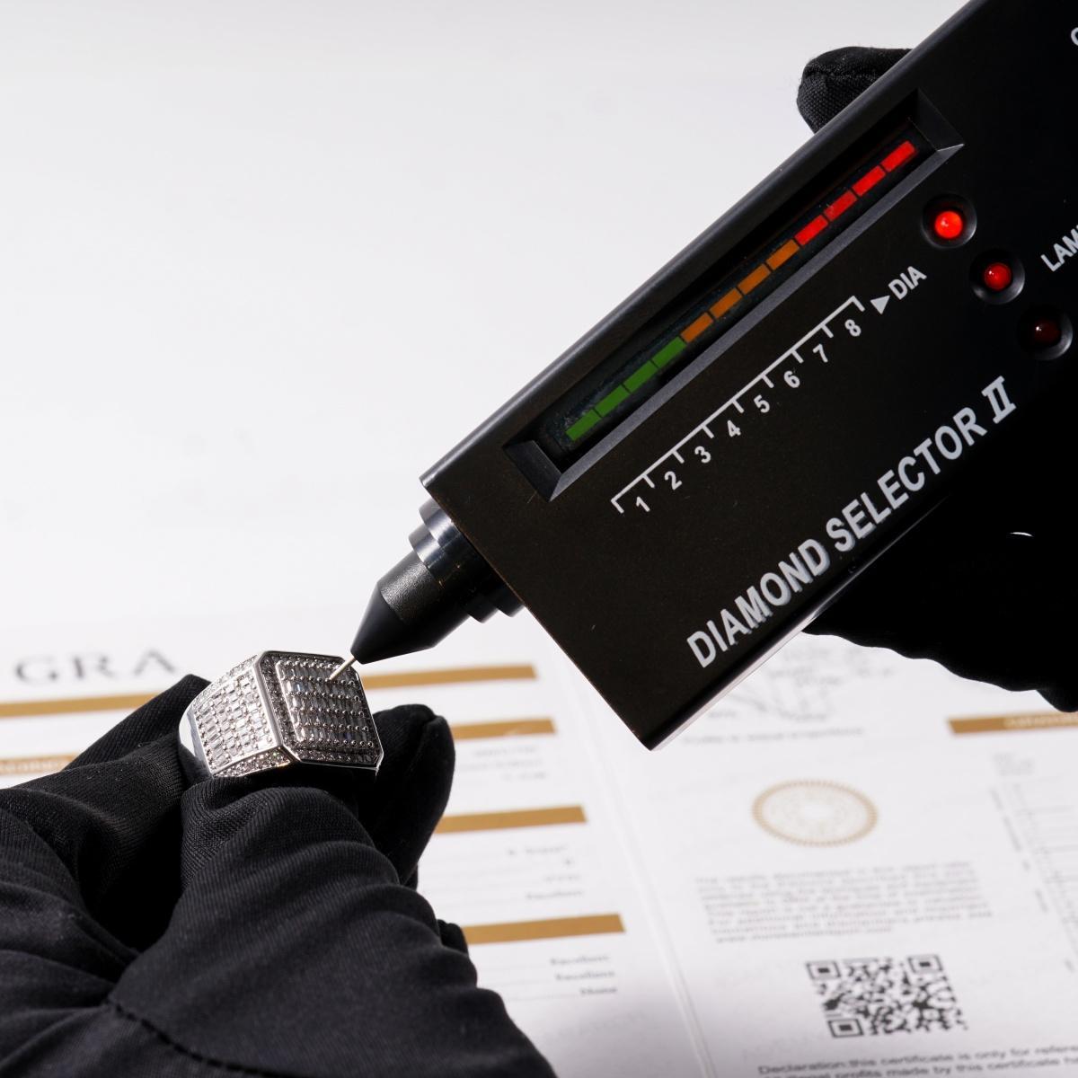 1.8ct Empire Glace Ring VVS Synthetic Moissanite Ring Jewelry Copper Band Unisex Hip Hop Prism Palace Band Ring Signet Ring