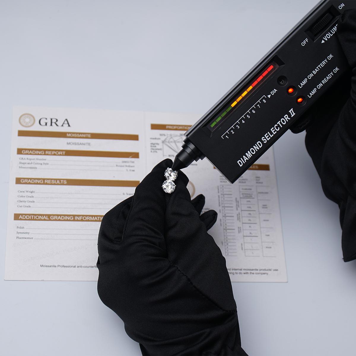 Solitaire Four Prong Earrings Screw Back Stud D-Color Moissanite & S925