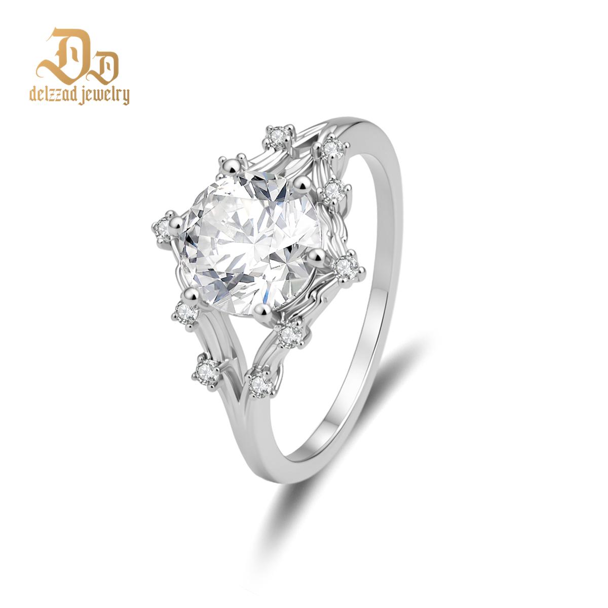 14K Gold-Plated 2ct The Polaris Blossom Ring Band Six Prong Ring VVS Synthetic Moissanite Ring Jewelry