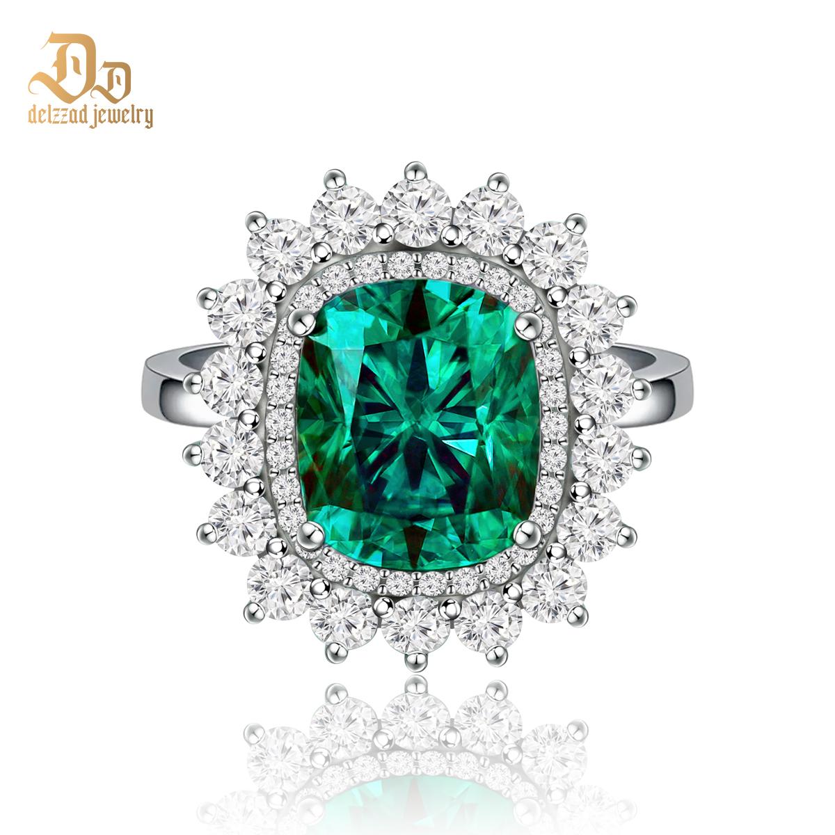 5ct Elongated Cushion Synthetic Moissanite Sunflower Luxury Ring In 925 Sterling Silver