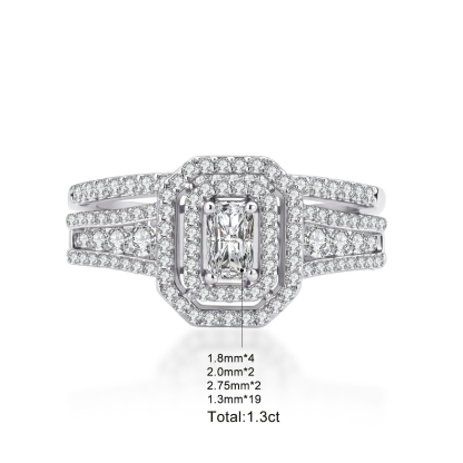 1.3ct Imperial Halo Band Theater Ring Heirloom Ring VVS Synthetic Moissanite Ring Jewelry Copper Band