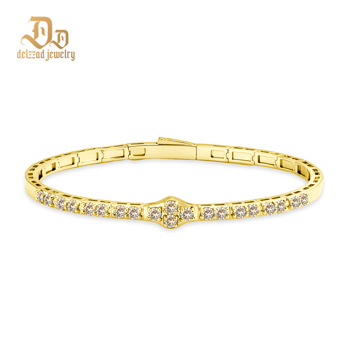2.8ct The Crest of Love Bangle Verdant Wave Bracelet VVS Synthetic Moissanite Bracelet Bangle Copper