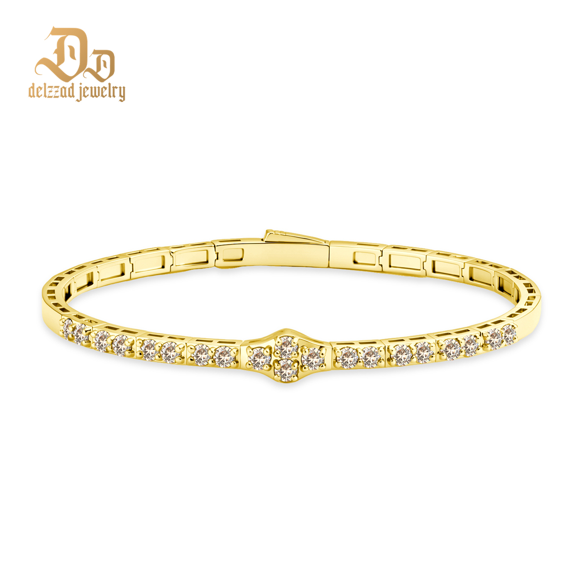 2.8ct The Crest of Love Bangle Verdant Wave Bracelet VVS Synthetic Moissanite Bracelet Bangle Copper