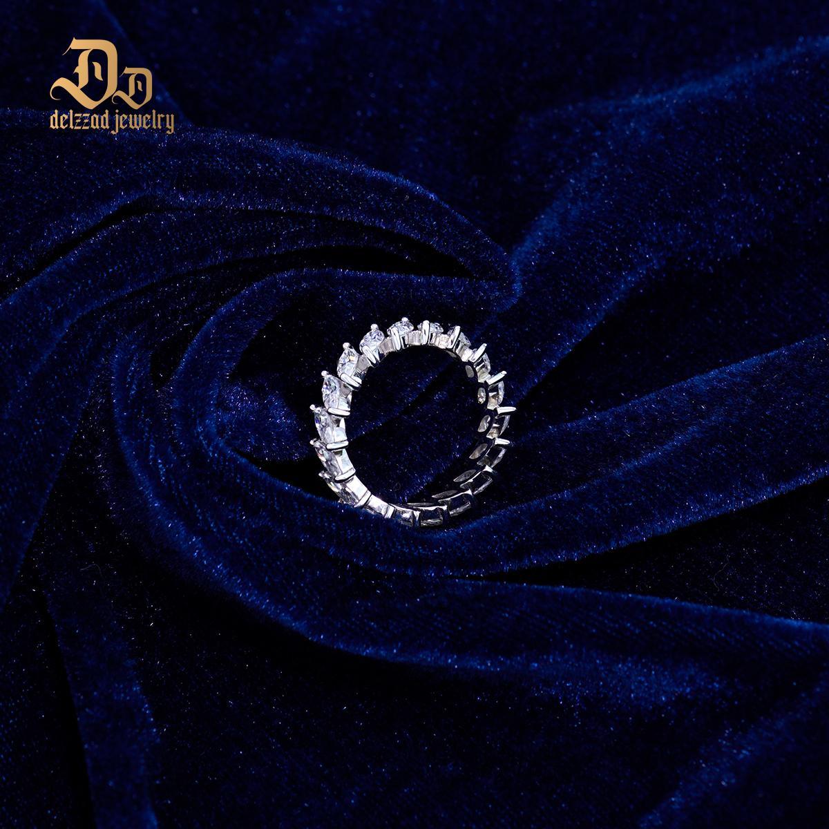 Delzzad S925 4.8ct Marquise Synthetic Moissanite Eternity Band