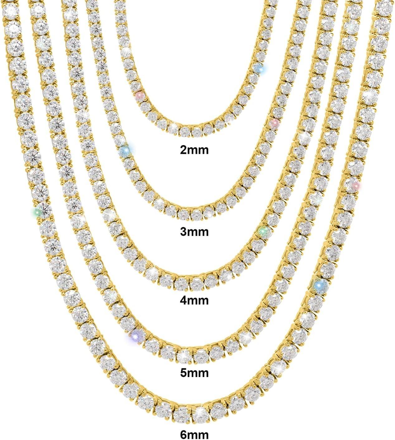 S925 Silver Hip Hop Synthetic Moissanite Tennis Chain