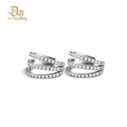 Three-Layered Ear Cuffs S925 VVS Synthetic Moissanite Unisex Earrings