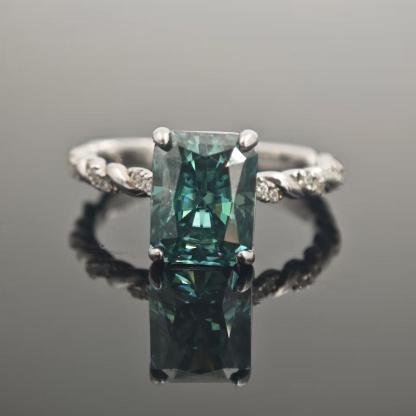 3ct Radiant Synthetic Moissanite Solitaire Twist Band Ring In 925 Sterling Silver