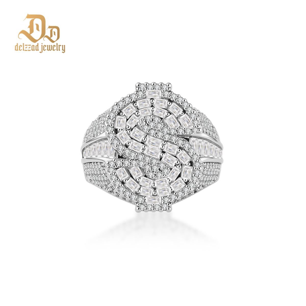 2.3ct Billionaire's Gaze Ring Iced Out Baguette USD Ring Band VVS Synthetic Moissanite Ring Jewelry Copper Band Hip Hop Punk Rock Ring