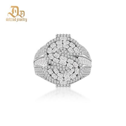 2.3ct Billionaire's Gaze Ring Iced Out Baguette USD Ring Band VVS Synthetic Moissanite Ring Jewelry Copper Band Hip Hop Punk Rock Ring