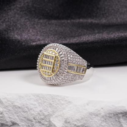 3ct The Sovereign Ring Glacier Band Unisex Fully Iced-out Hip Hop Ring VVS Synthetic Moissanite Ring Jewelry Copper Band
