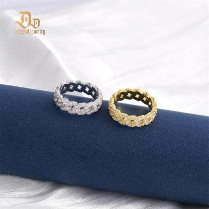 1.4ct Round Cuban Ring Synthetic Moissanite S925 Unisex Ring