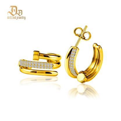 Aesthetic Huggies Hoop Earrings D Color VVS Synthetic Moissanite S925 Stud Unisex Hip Hop Earrings