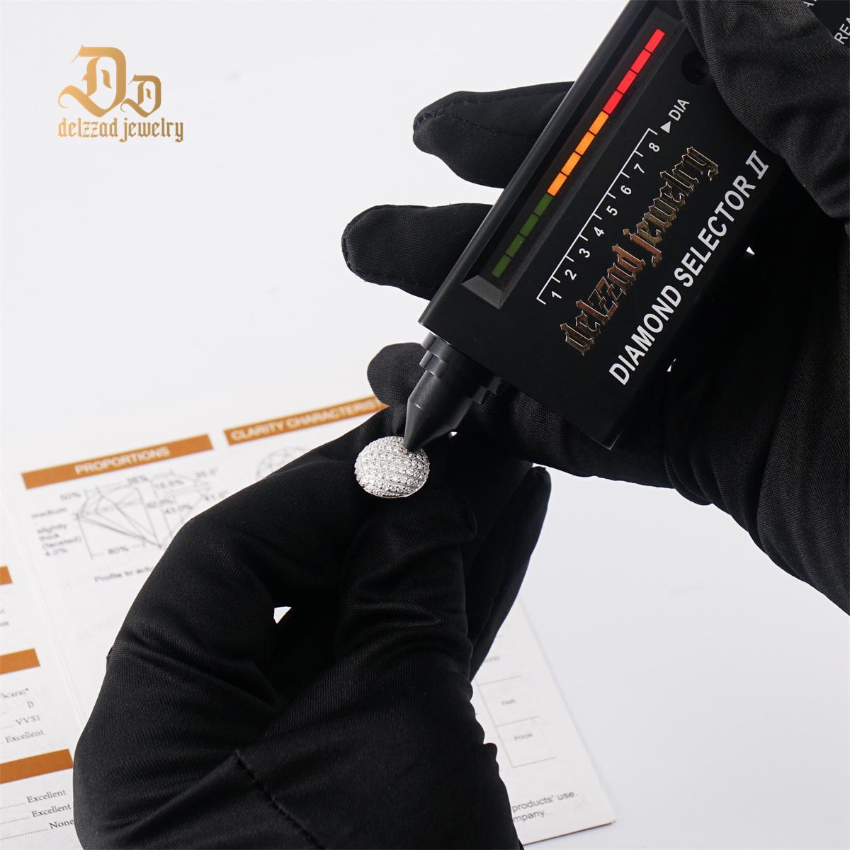 D Color Synthetic Moissanite 1.1ct Round Bling Undular Dome-Shaped Earrings