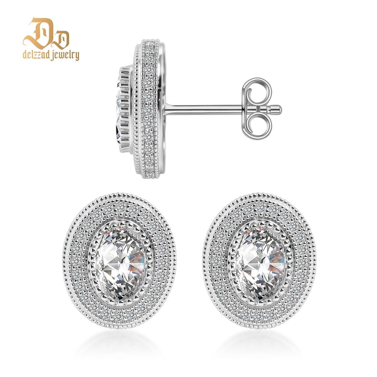 The Halo of Eos Earrings Oval Cut Milgrain Halo Earrings VVS Synthetic Moissanite Earrings Copper Studs
