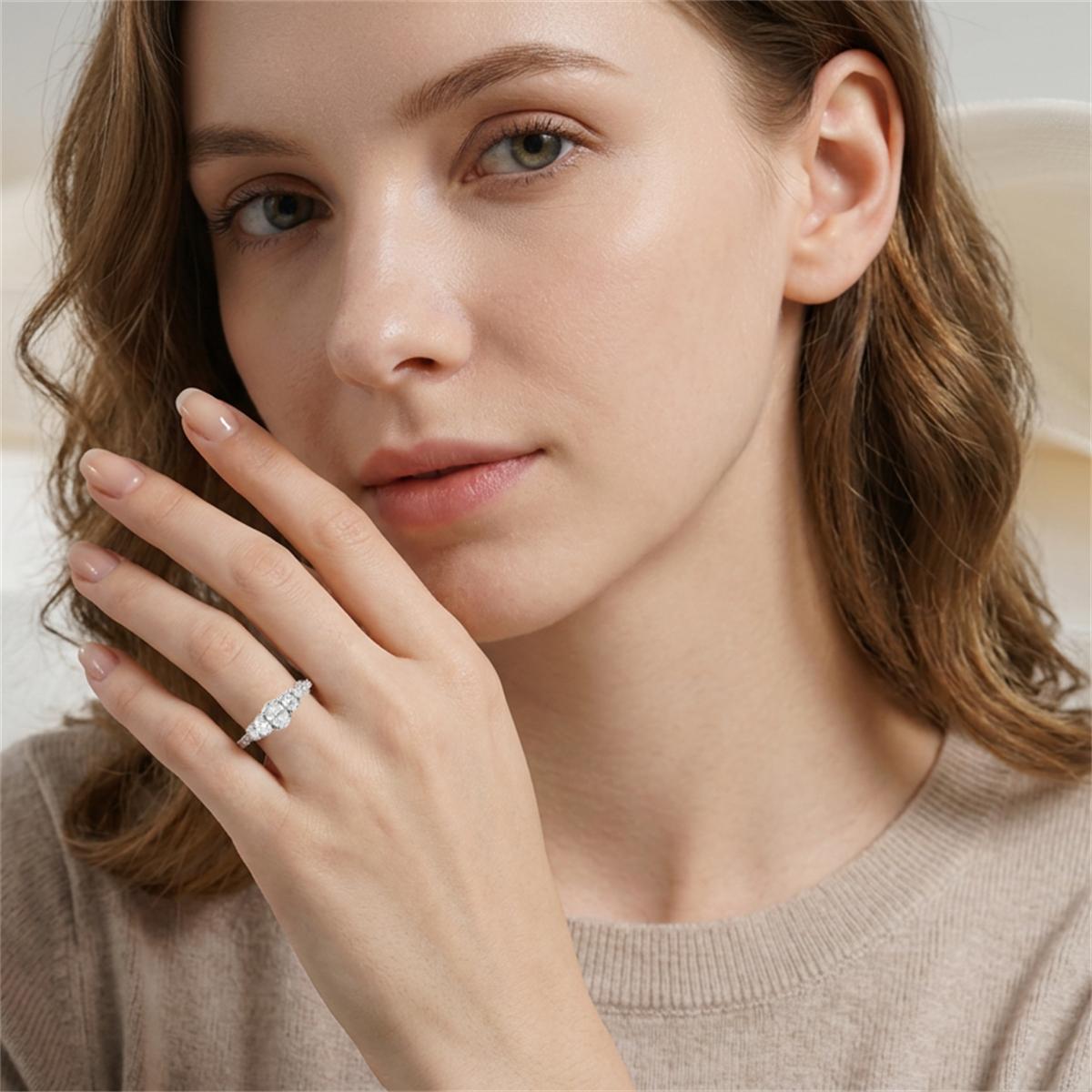 1.2ct The Heirloom Oval Ring VVS Synthetic Moissanite Ring Jewelry Copper Band