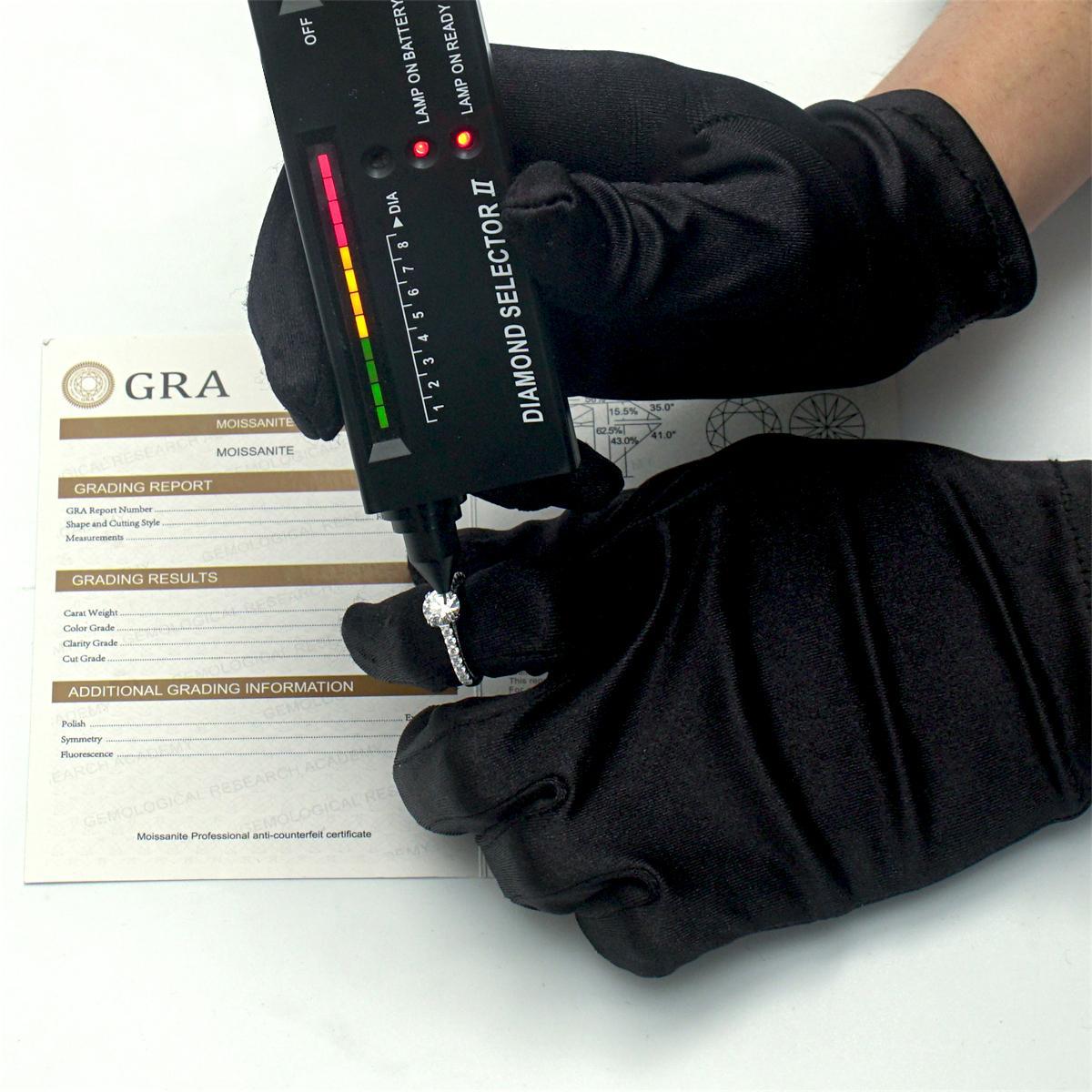 Delzzad Lustre Ring Lab-Created Moissanite Engagement Ring S925 Sterling Silver Moissanite Jewelry Perfect Gift