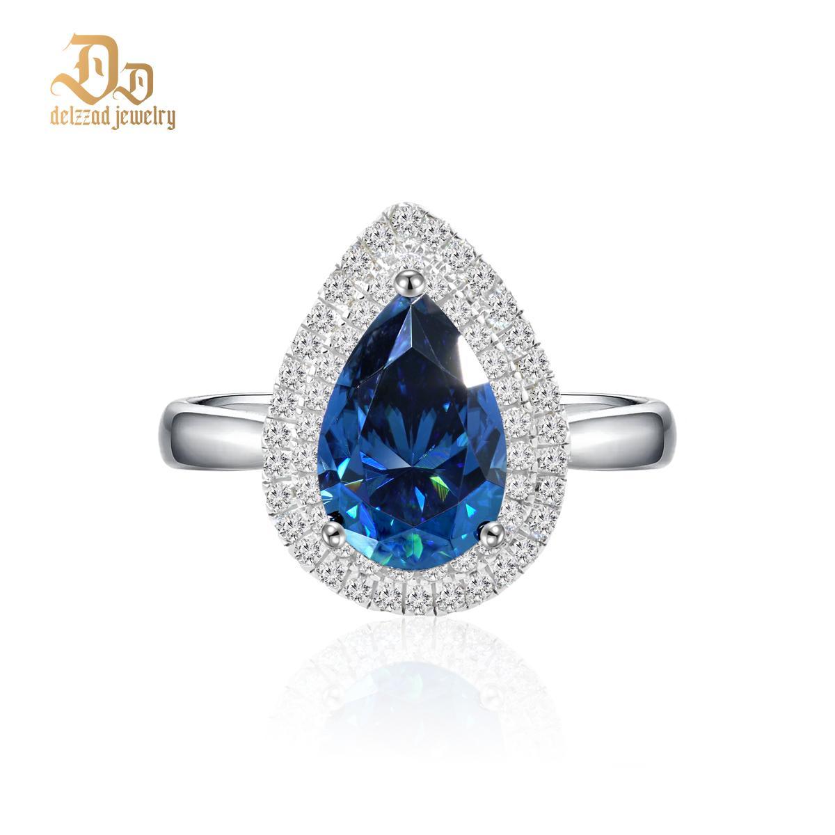 4ct Pear Synthetic Moissanite Double Halo Ring In 925 Sterling Silver