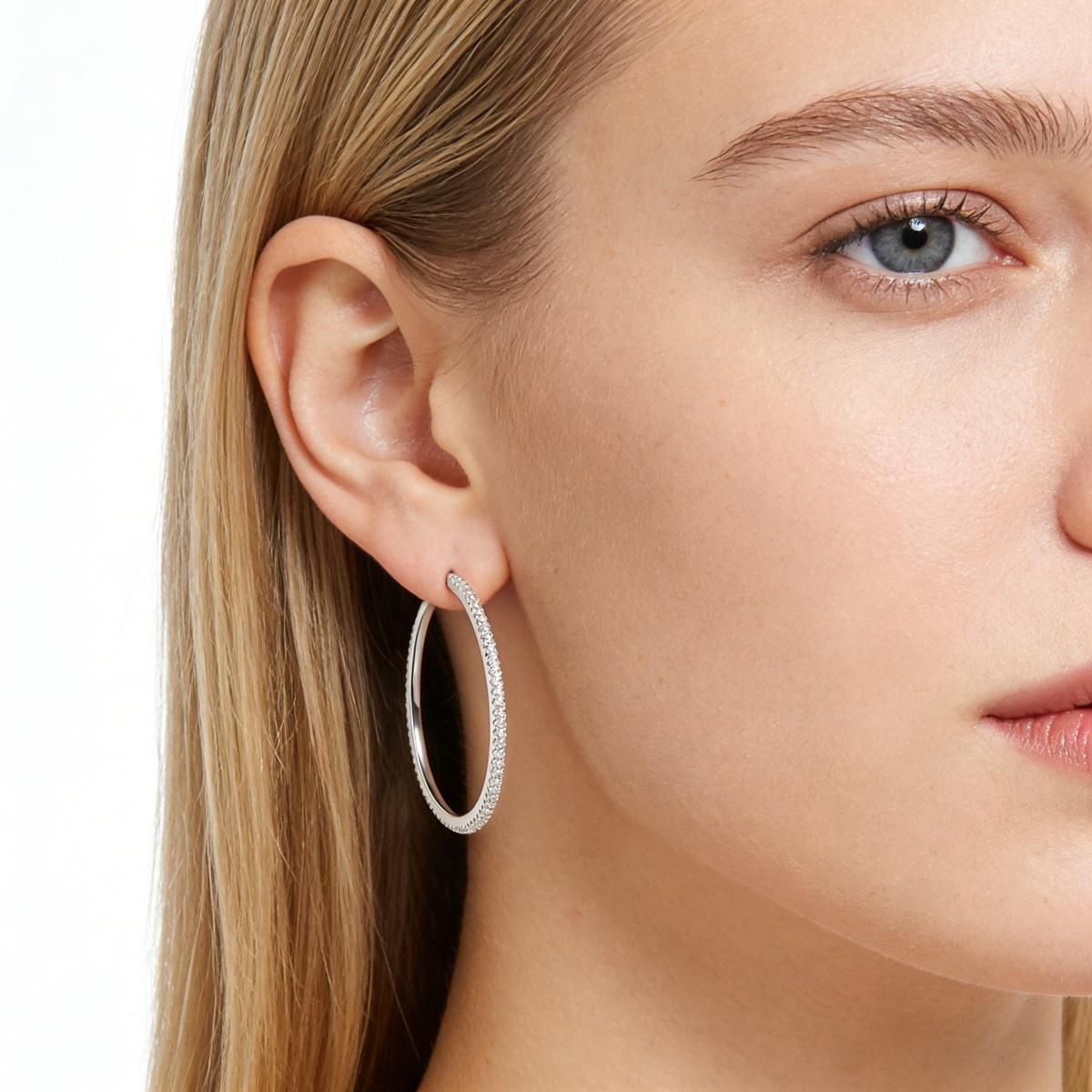 Sparkling Serenity Hoops Earrings VVS Synthetic Moissanite Earrings S925/Copper