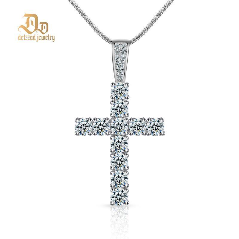 Delzzad Unisex Classic Cross Pendant Necklace Christmas Gifts for Men