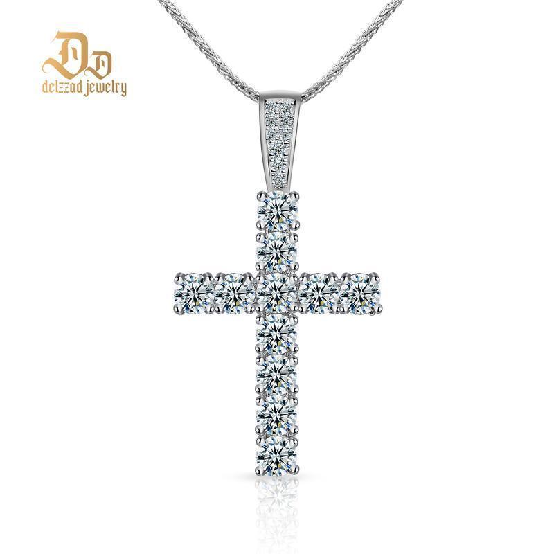 Delzzad Unisex Classic Cross Pendant Necklace Christmas Gifts for Men