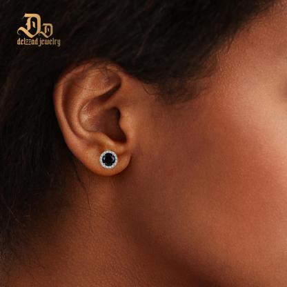 S925 HALO SYNTHETIC MOISSANITE STUD EARRING FOR MEN WOMEN GIFT