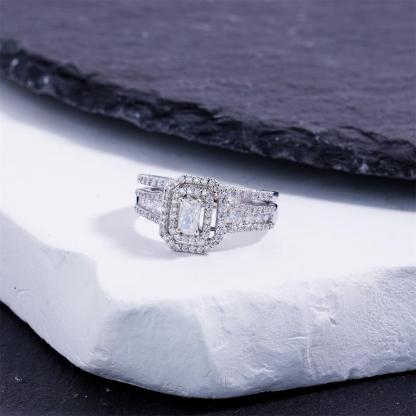 1.3ct Imperial Halo Band Theater Ring Heirloom Ring VVS Synthetic Moissanite Ring Jewelry Copper Band