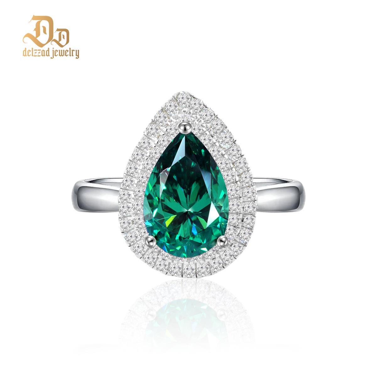 4ct Pear Synthetic Moissanite Double Halo Ring In 925 Sterling Silver