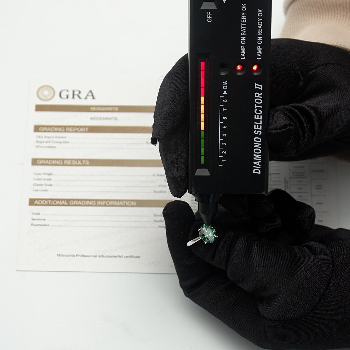 Delzzad 3ct Oval Synthetic Moissanite Solitaire Engagement Ring In 925 Sterling Silver