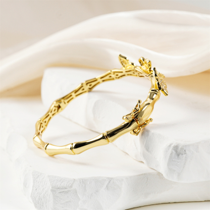 0.7ct Boundless Wing Bangle Butterfly Bangle Bracelet Papillon Breeze Bracelet Synthetic Moissanite Bracelet Copper Chain