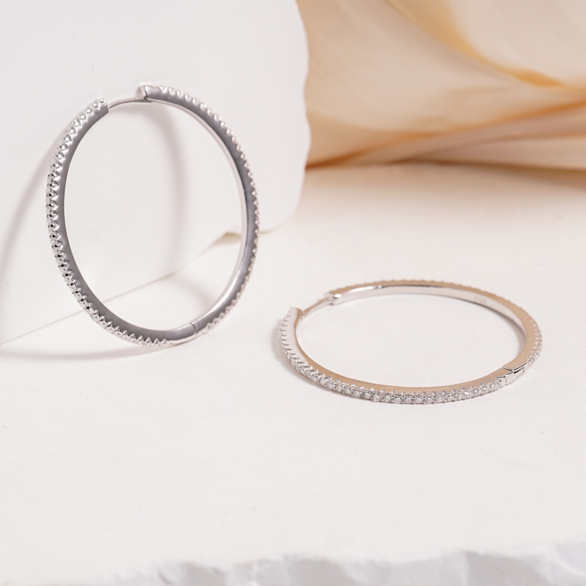 Sparkling Serenity Hoops Earrings VVS Synthetic Moissanite Earrings S925/Copper