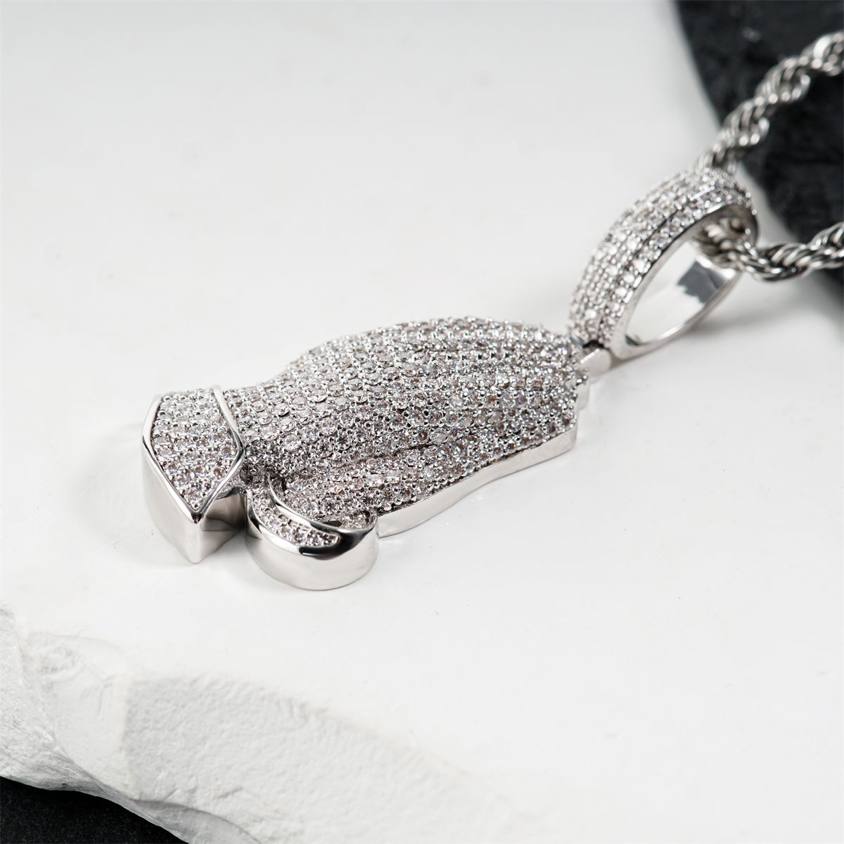 2.5ct Echo of Heaven Starlit Prayer Pendant Praying Hands Pendant Necklace Jewelry Copper