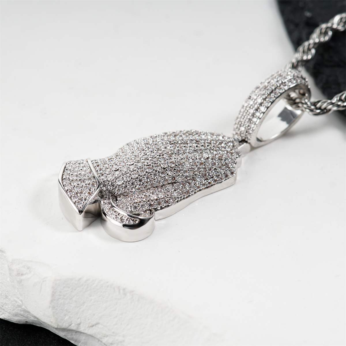 2.5ct Echo of Heaven Starlit Prayer Pendant Praying Hands Pendant Necklace Jewelry Copper