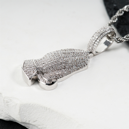 2.5ct Echo of Heaven Starlit Prayer Pendant Praying Hands Pendant Necklace Jewelry Copper