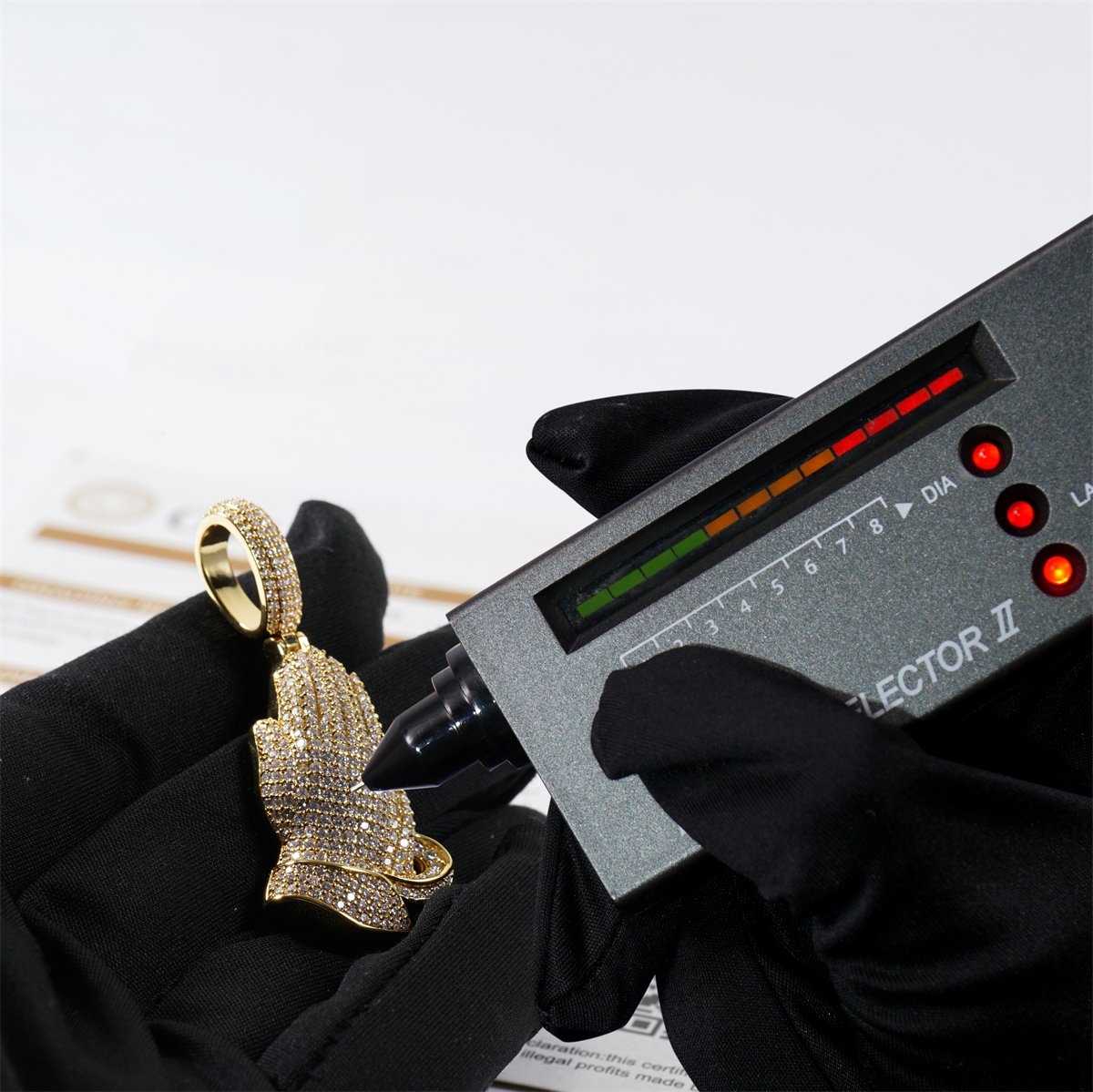 2.5ct Echo of Heaven Starlit Prayer Pendant Praying Hands Pendant Necklace Jewelry Copper