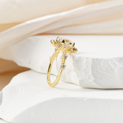 2.6ct Frost Blossom Ring Snowy Floral Ring Band Cushion Cut VVS Synthetic Moissanite Ring Jewelry S925 Band