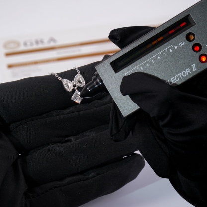 Bowknot Necklace Asscher Square Chain VVS Synthetic Moissanite S925 Chain