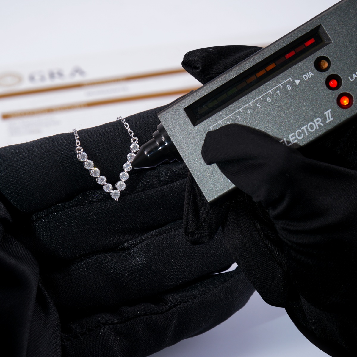 Classic V-Shaped chevron Necklace Round Cut VVS Synthetic Moissanite S925 Chain