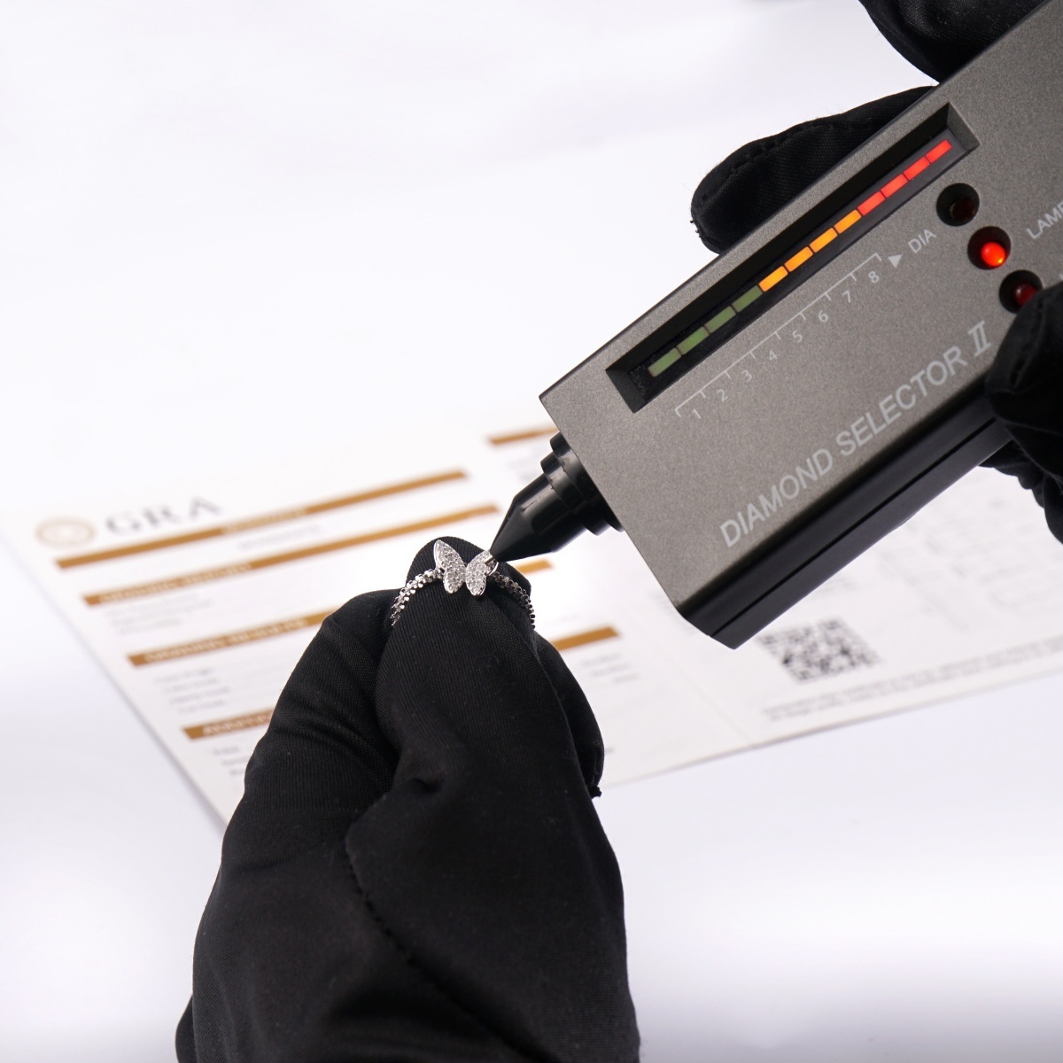 Delzzad Butterfly Choker Necklace Pendant Chain VVS Synthetic Moissanite S925 Chain Pendant Necklace Jewelry Perfect Birthday Wedding Engagement Anniversary Christmas Gift