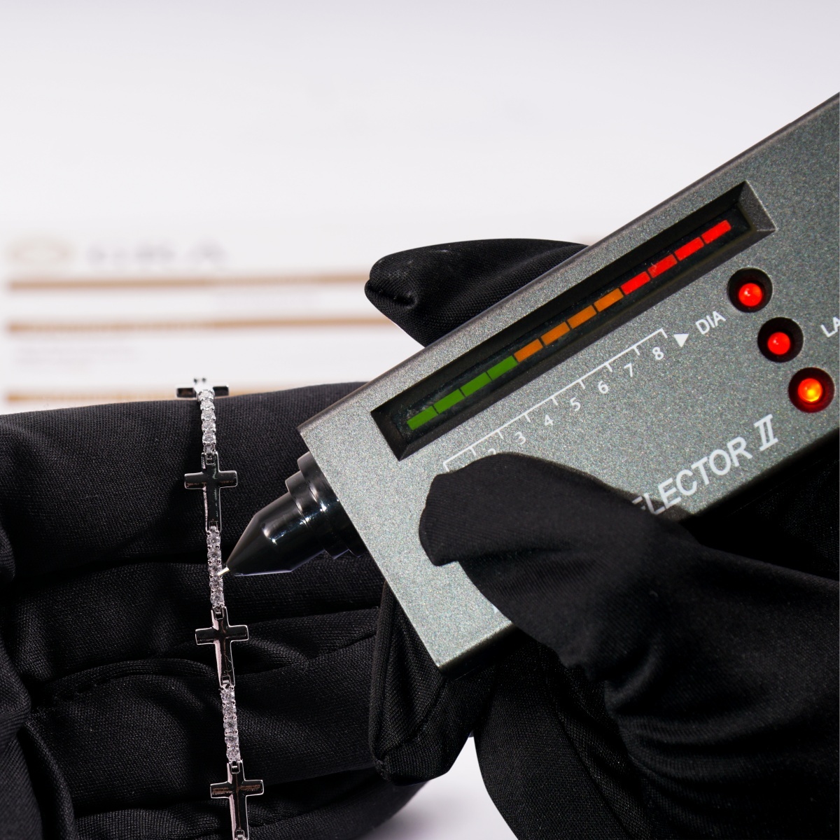 Eternal Devotion Sideways Cross Bracelet Copper Chain Synthetic Moissanite Bracelet