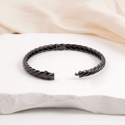 1.2ct Sculpted Cable Bangle Twisted Bangle Bracelet Synthetic Moissanite/Zirconia Bangle S925/Copper